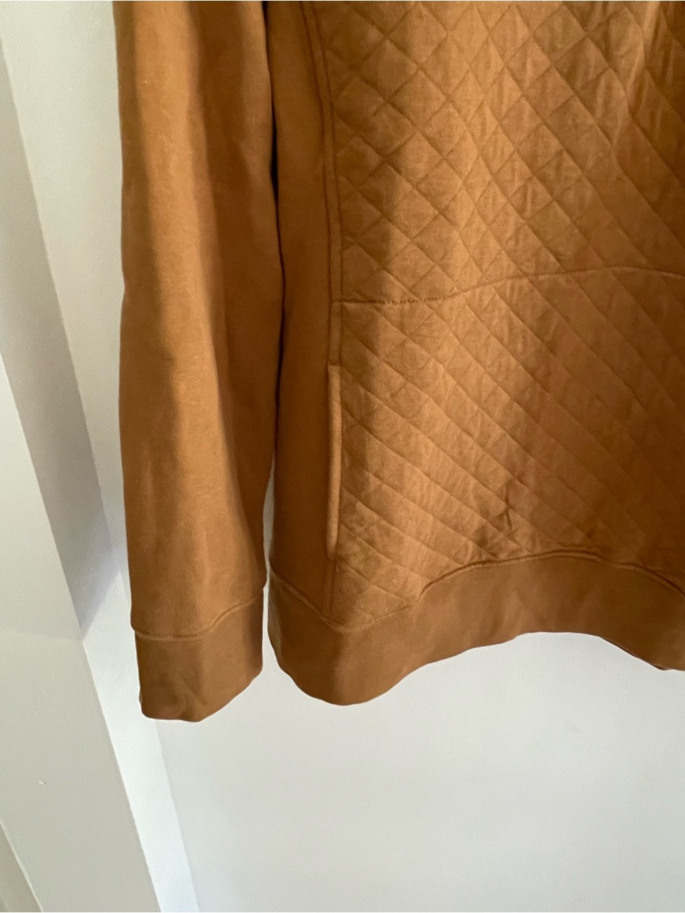 LL Bean Quilted Half-Zip Sweater in Brown - Picture 6 of 9